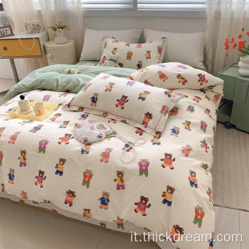 Set di cuscinetti per letti colorati di copertina del piumone per orso